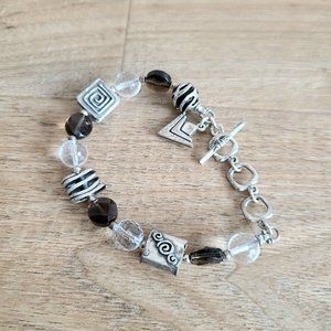 SILPADA sterling silver smokey and clear quarts Topaz bracelet.